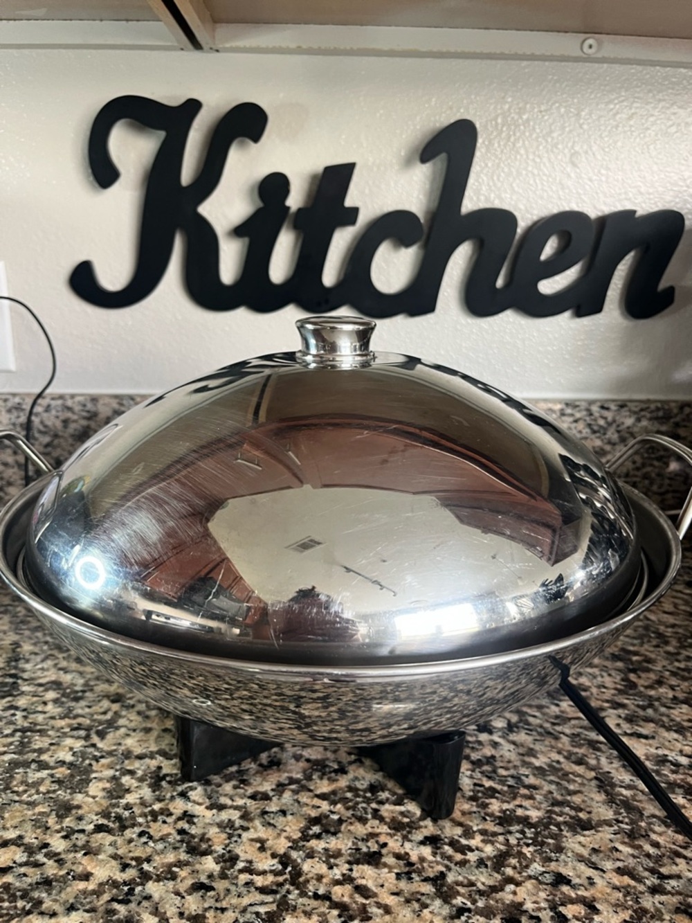 Stainless Steel Electric Warming Dish - Silver